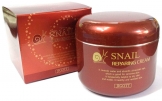 Jigott Восстанавливающий крем для лица с муцином улитки Snail Reparing Cream, 100 г